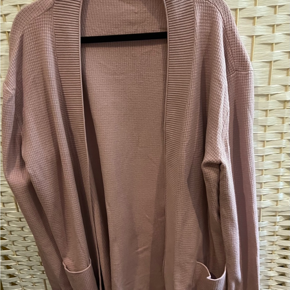 Blush Waffle Knit Cardigan Casual Layering EUC S/1X